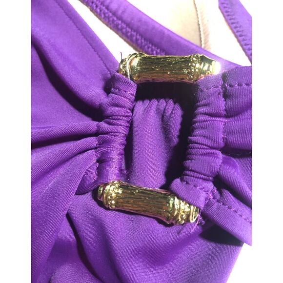 Lands End Tankini & skort set purple With gold accents color size 4 - Picture 11 of 12